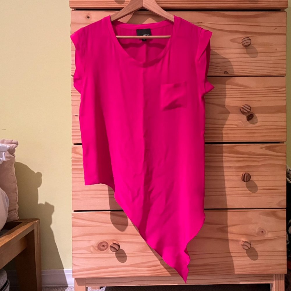bright pink silk top